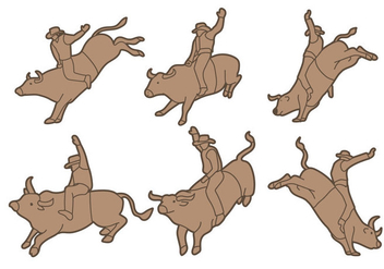 Bull Rider Vector - vector #394245 gratis